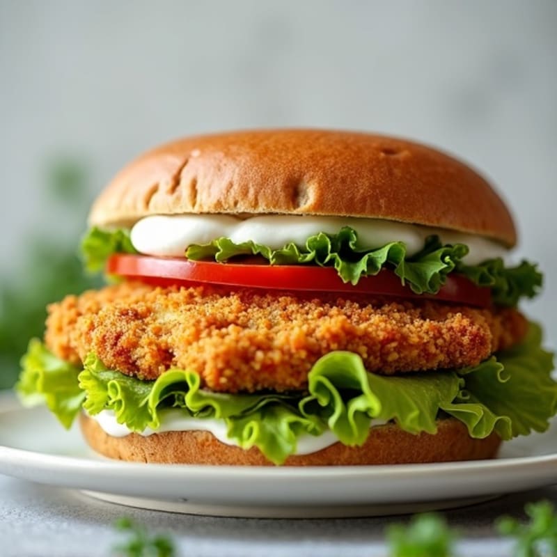 Crispy Air-Fried Chicken Sandwich with Herb Mayo