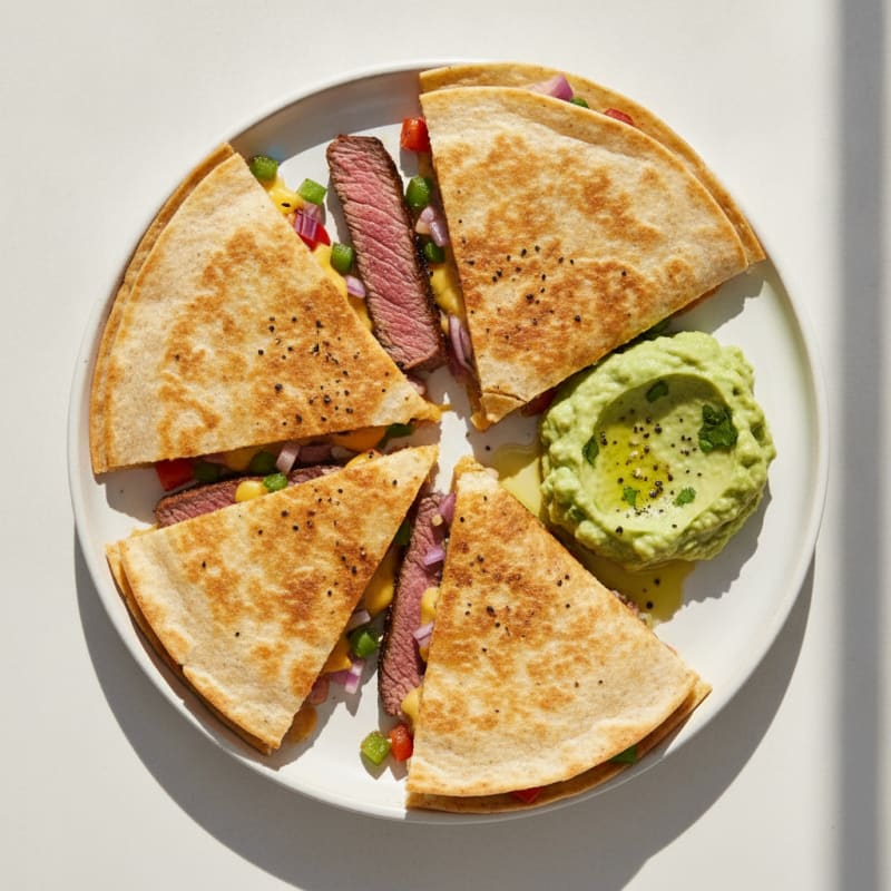 Carne Asada Quesadillas with Guacamole