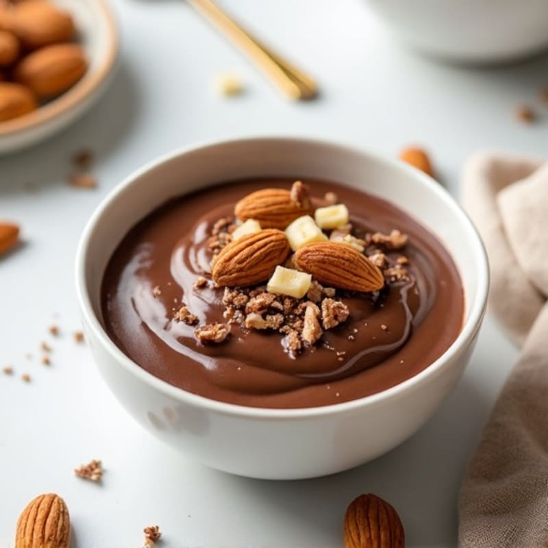 Silky Chocolate Protein Pudding with Toasted Almonds