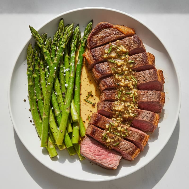 Pan-Seared Sirloin with Garlic Herb Butter
