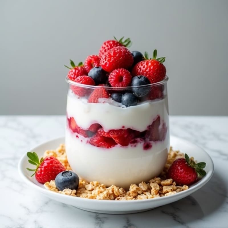 Greek Yogurt Protein Parfait with Berries and Almonds