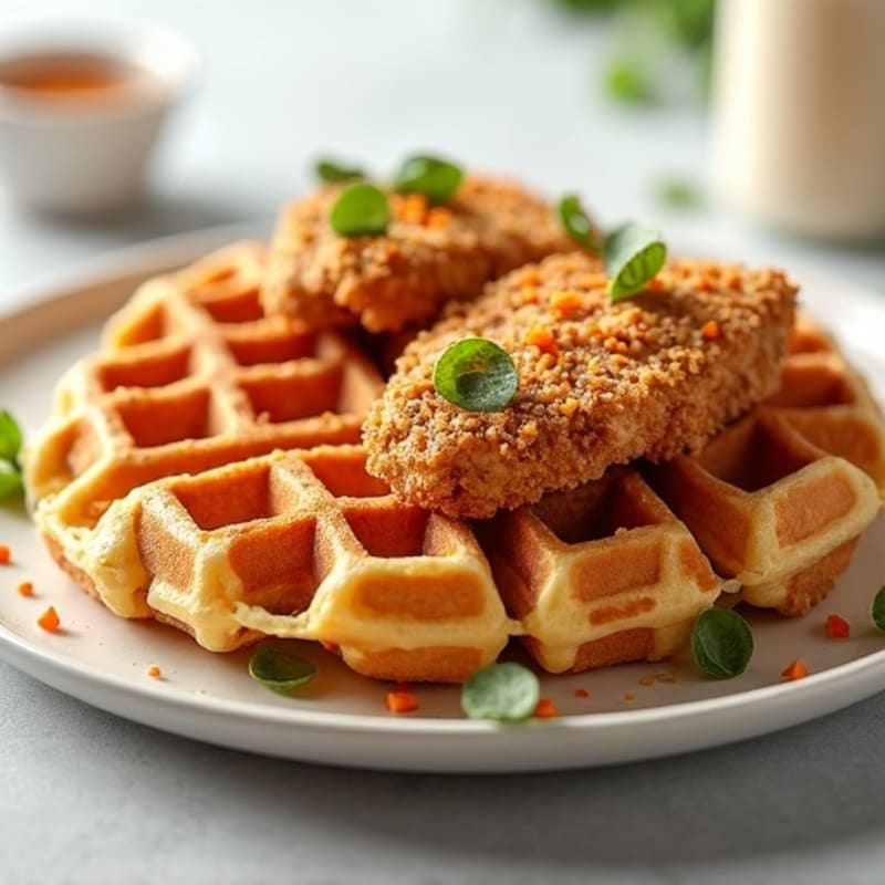Crispy Baked Chicken with Protein Waffles