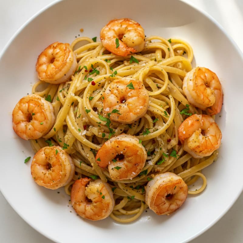Garlic Butter Shrimp Scampi with Linguine