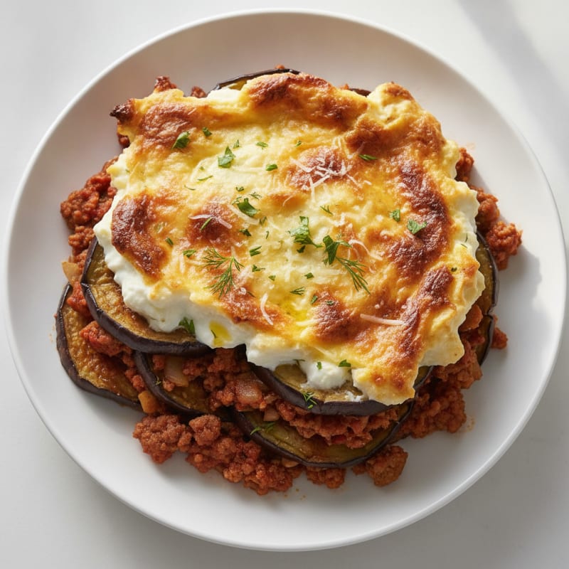Lamb and Eggplant Moussaka Bake