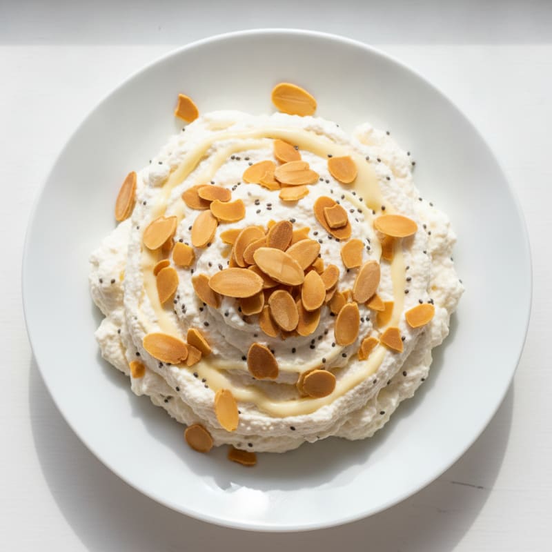 Silky Vanilla Protein Pudding with Sliced Almonds
