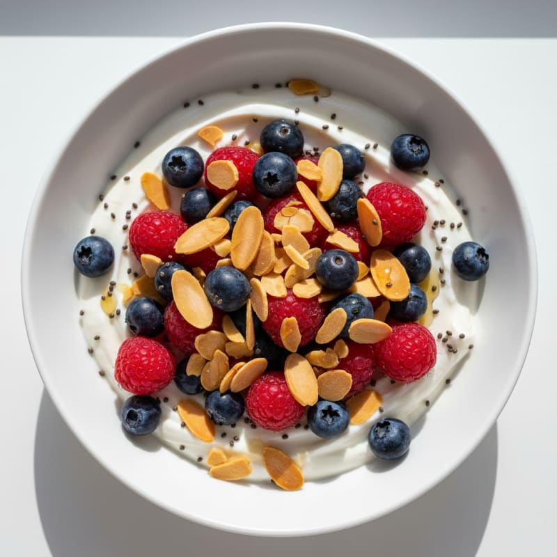 Creamy High-Protein Greek Yogurt Parfait with Berries and Toasted Almonds