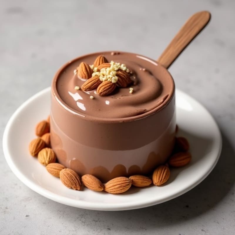 Silky Chocolate Protein Pudding with Chopped Almonds