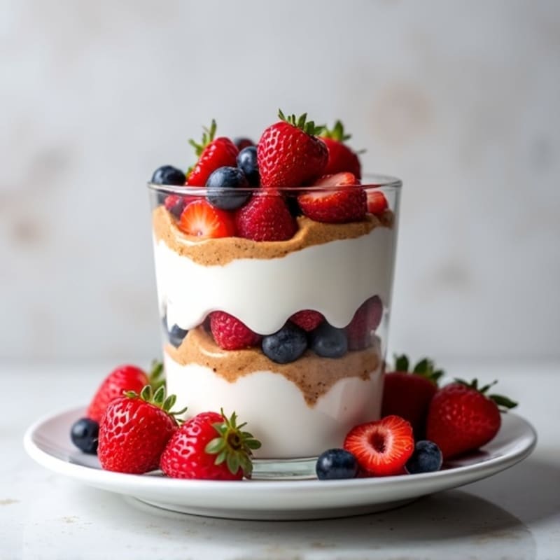 Greek Yogurt Parfait with Mixed Berries and Almond Butter