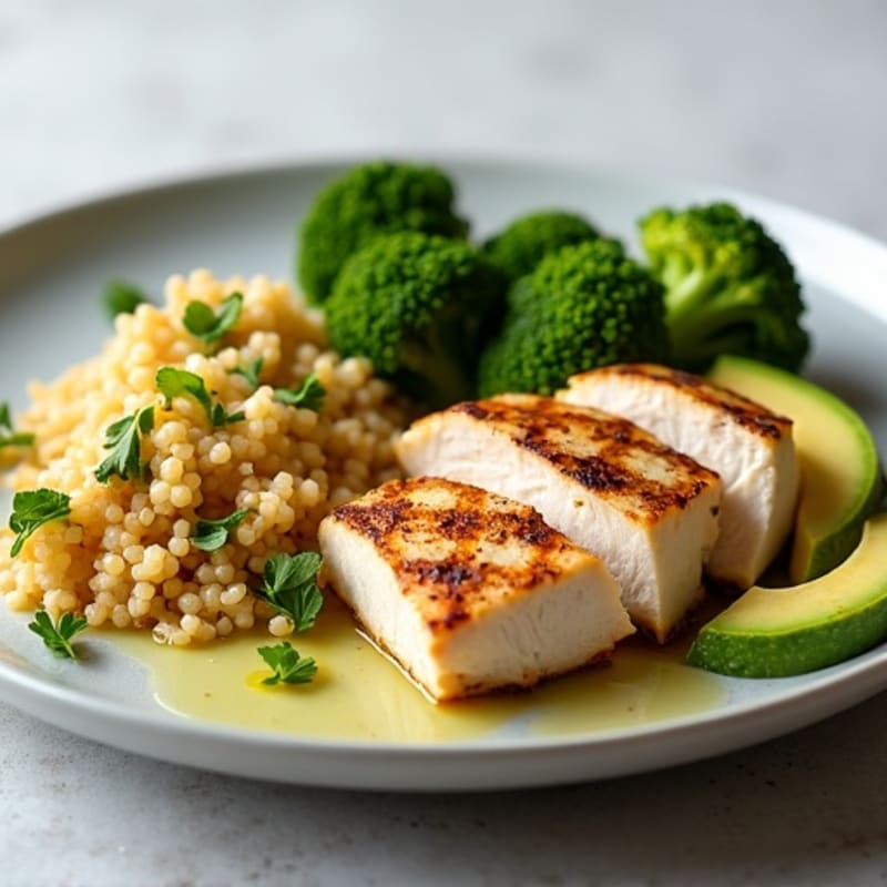 Grilled Chicken with Quinoa and Roasted Broccoli
