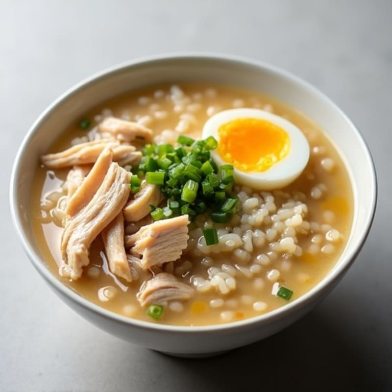 Creamy Chicken Porridge with Soft-Boiled Egg