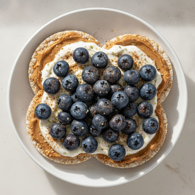 Blueberry Almond Butter Rice Cakes