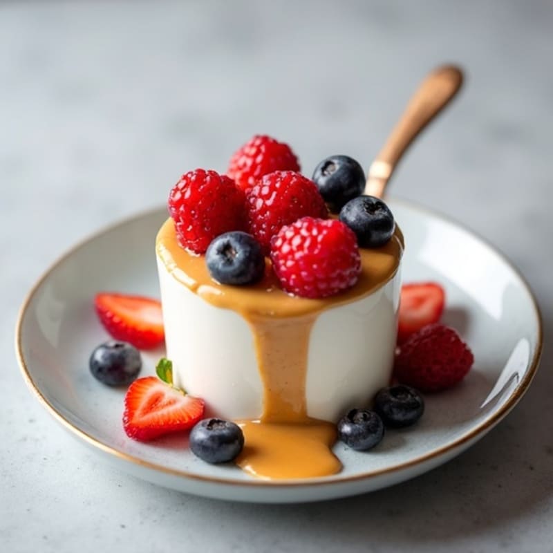 Greek Yogurt Protein Mousse with Mixed Berries