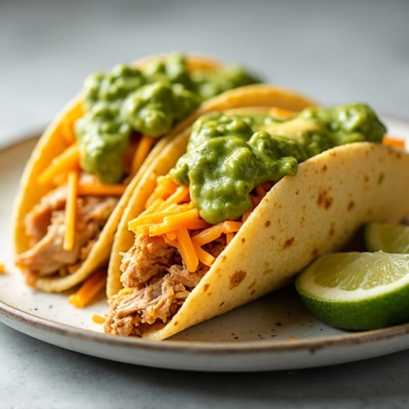 Baked Shredded Chicken and Cheesy Verde Tortillas