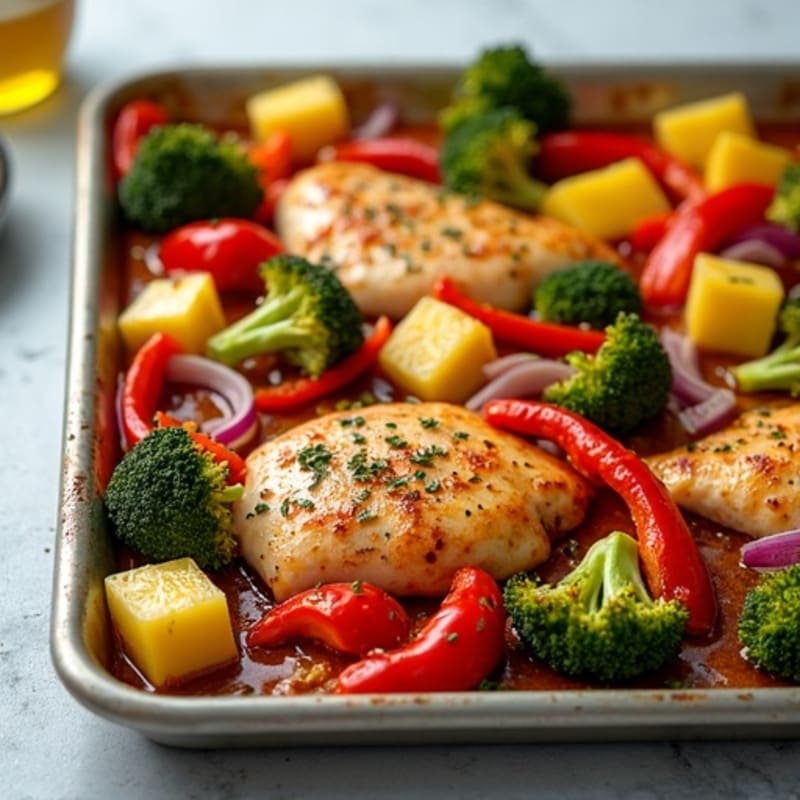 Sheet Pan Sweet and Sour Chicken and Roasted Vegetables