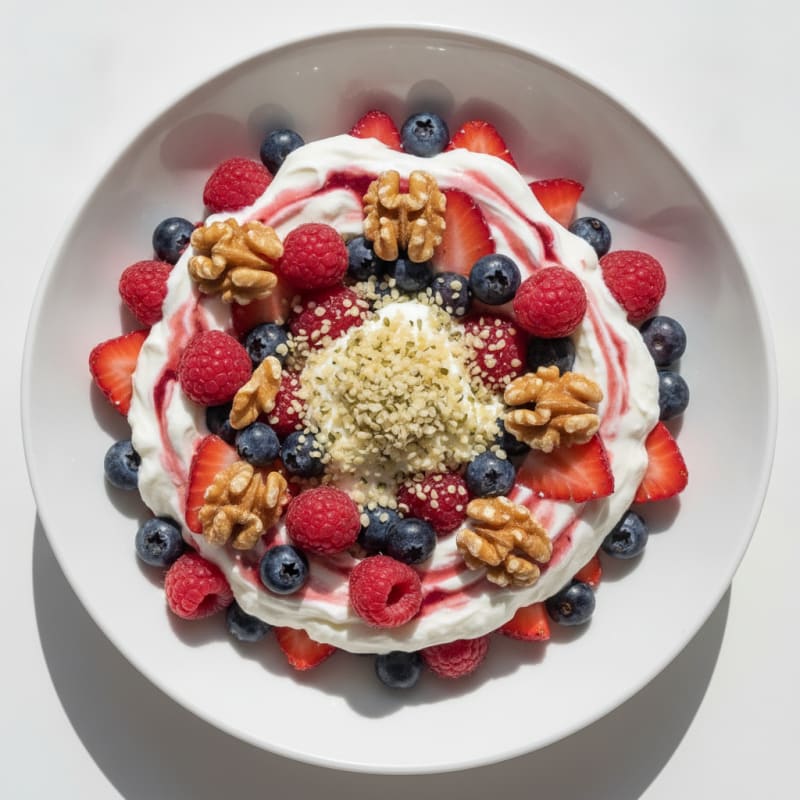 Greek Yogurt Protein Parfait with Mixed Berries
