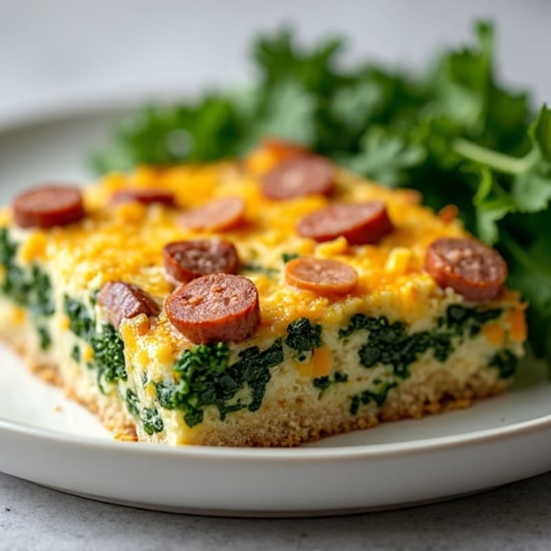 Healthy Baked Sausage and Kale Strata