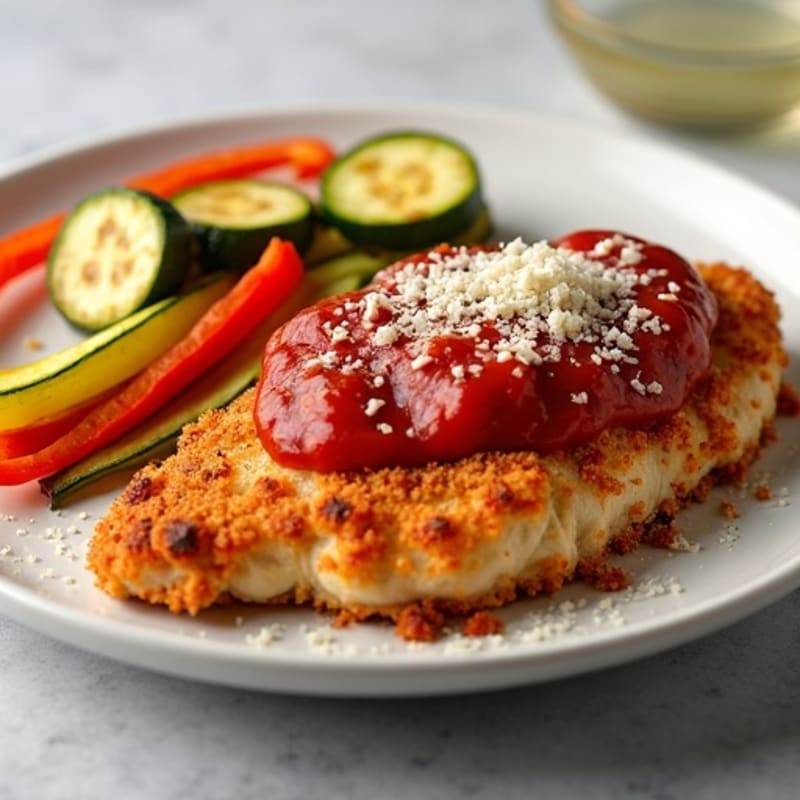 Crispy Baked Chicken Parmesan with Roasted Vegetables