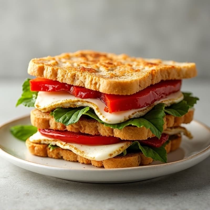 Crispy Turkey Pesto Panini with Roasted Red Peppers