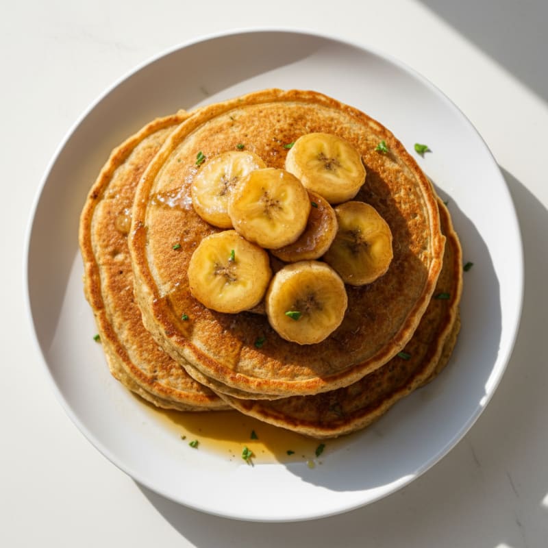 Golden Caramelized Banana Pancakes