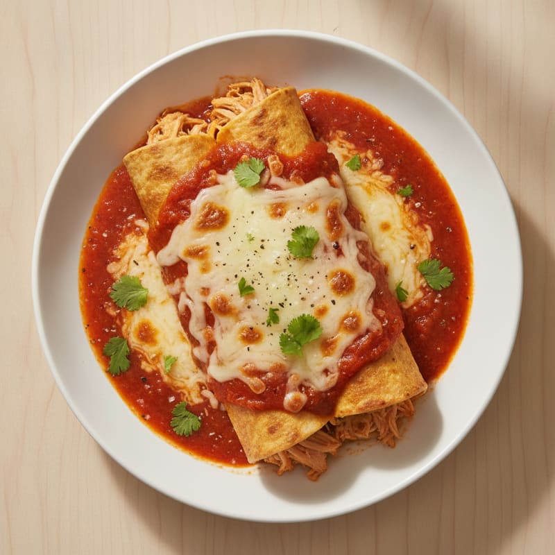 Chicken Enchiladas with Red Chili Sauce