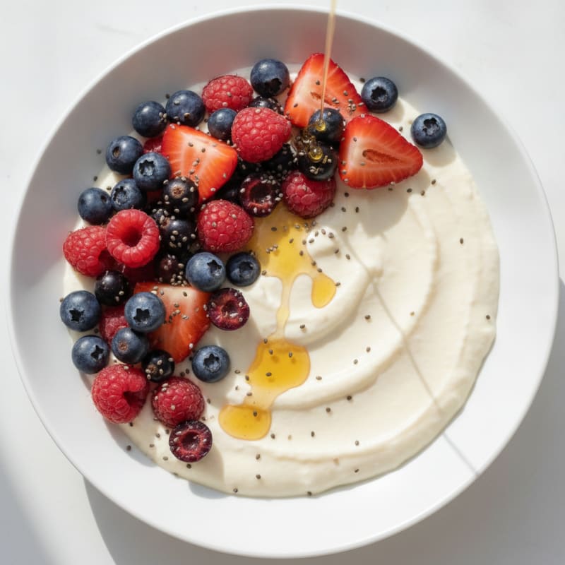 Silky Tofu Protein Pudding with Mixed Berries