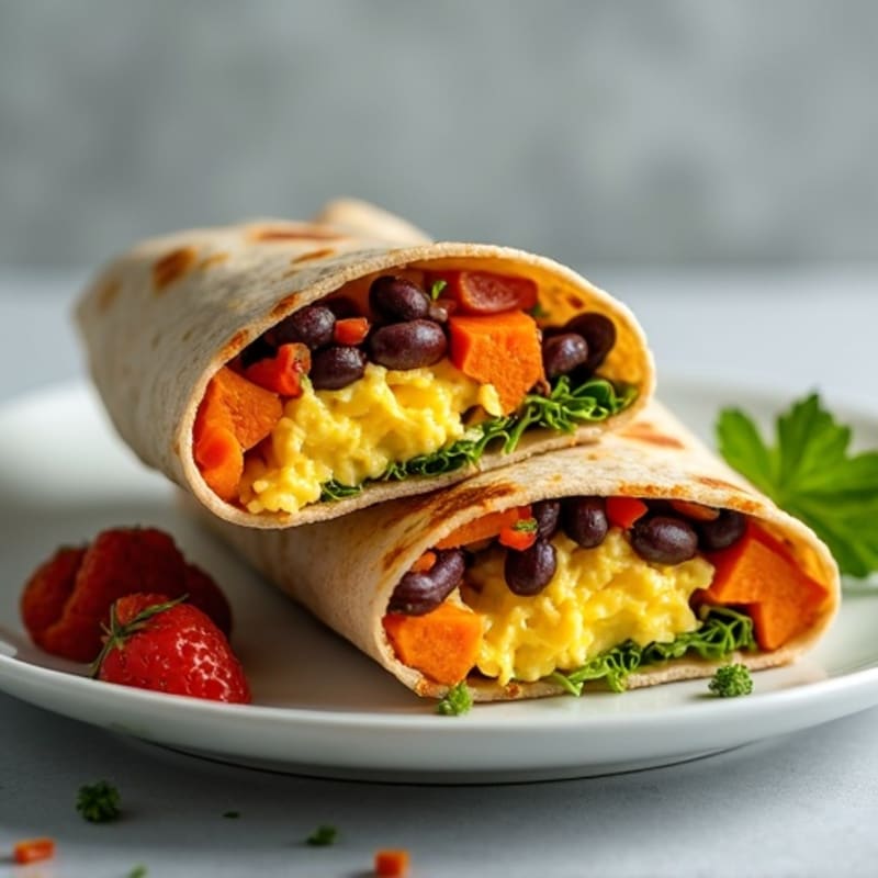 Protein-Packed Sweet Potato Black Bean Breakfast Burrito