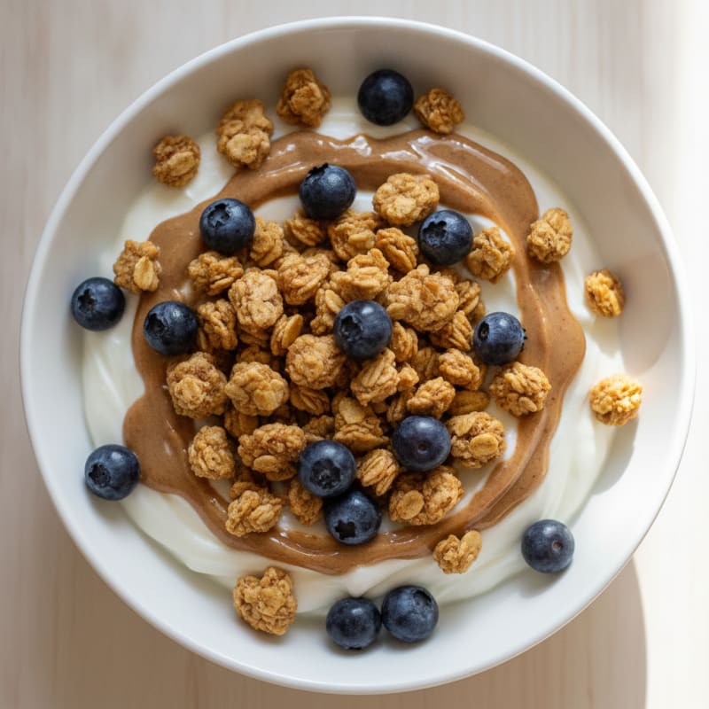 Creamy Greek Yogurt Bowl with Protein Granola and Berries
