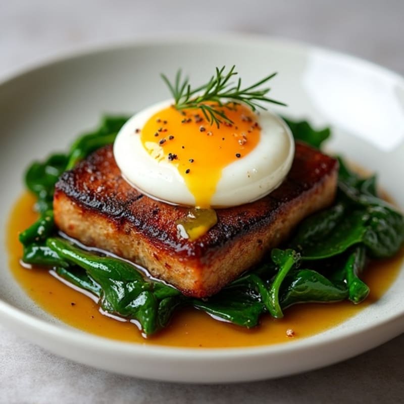 Tender Slow-Braised Pork Belly with Garlicky Sautéed Greens