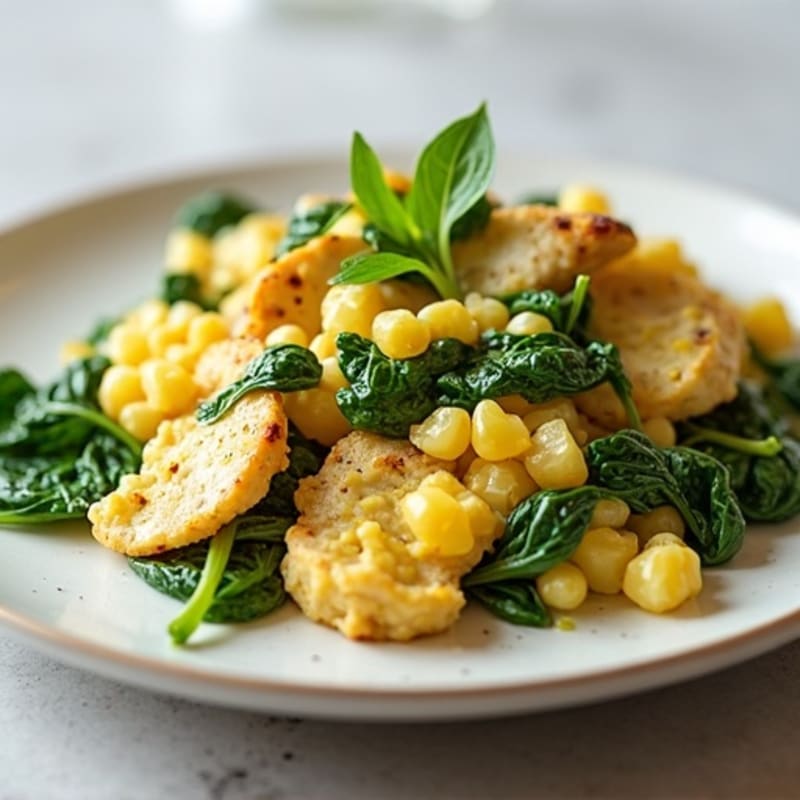 Egg White Spinach Scramble with Turkey Breast