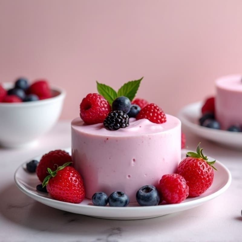 Greek Yogurt Protein Mousse with Mixed Berries