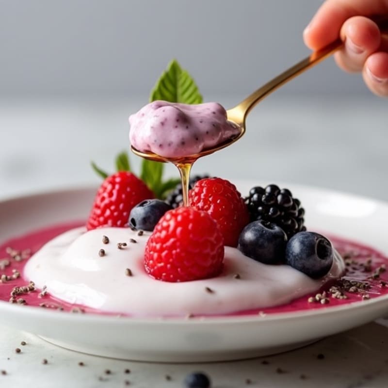 Silky Greek Yogurt Protein Pudding with Berries