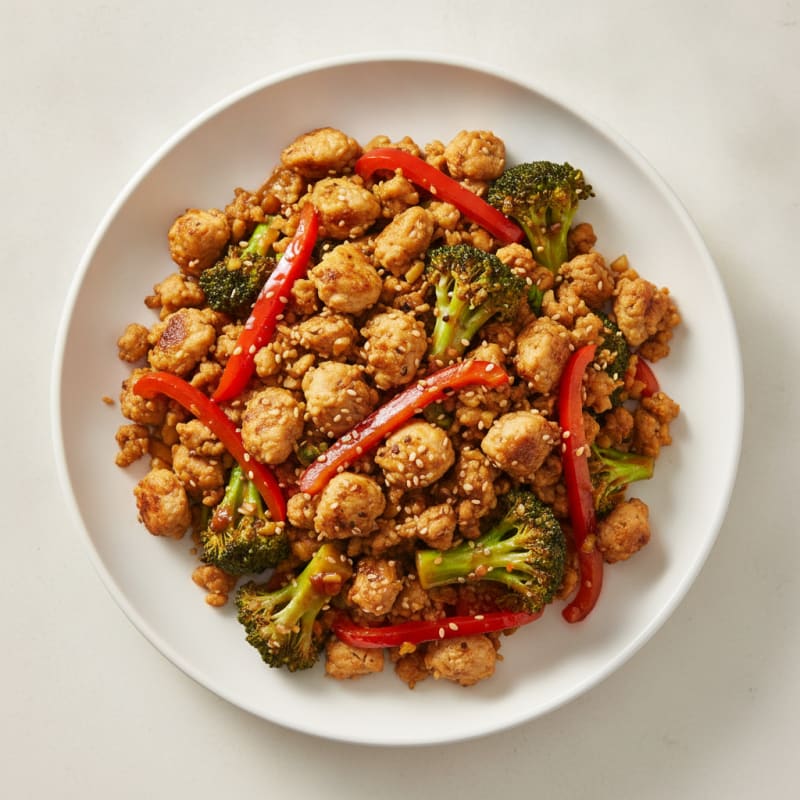 Minced Chicken Stir-Fry with Vegetables