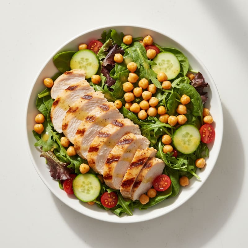 Grilled Turkey Breast Salad with Chickpeas and Lemon Vinaigrette