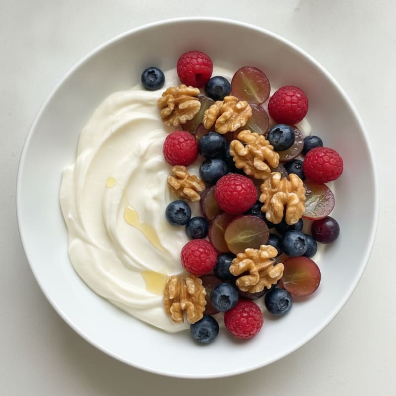 Silky Greek Yogurt Protein Pudding with Mixed Berries