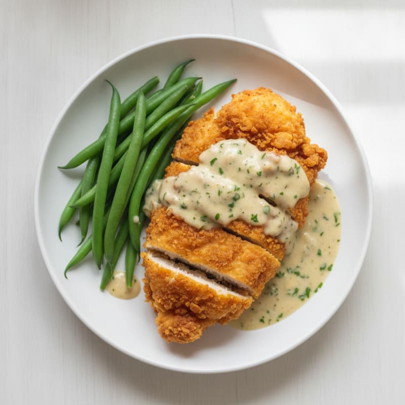 Crispy Buttermilk Fried Chicken with Creamy Gravy