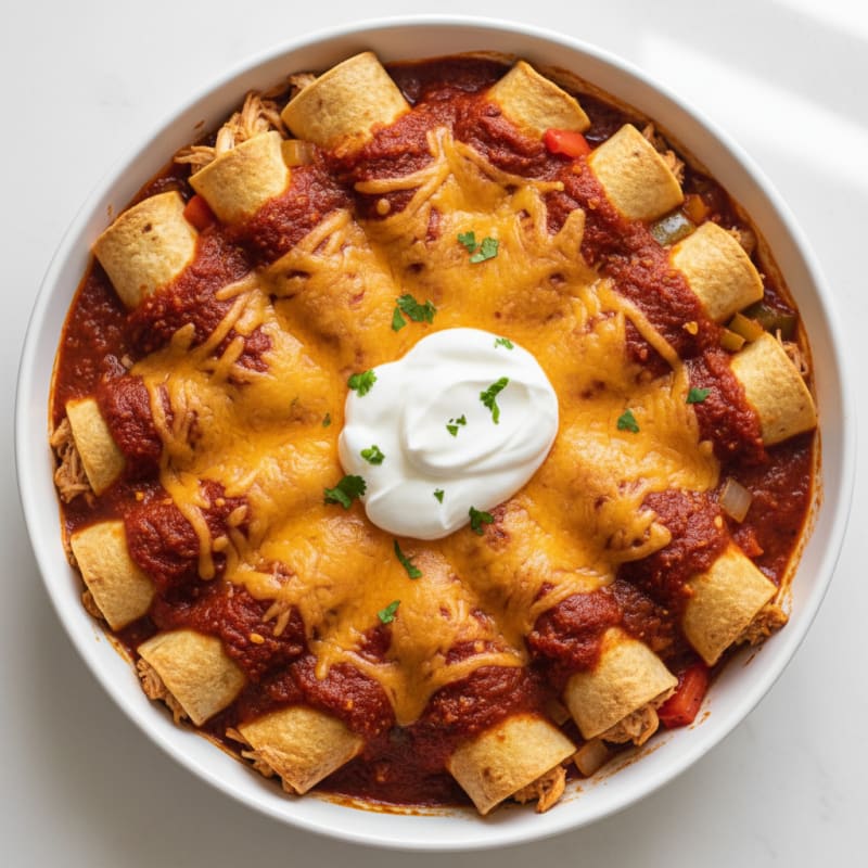 Chicken Enchiladas with Red Chili Sauce