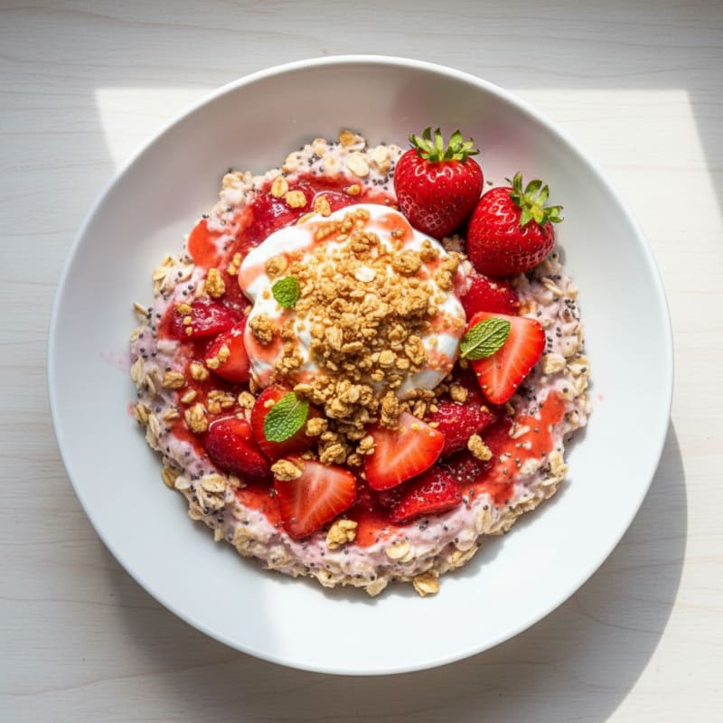 Creamy Strawberry Shortcake Overnight Oats