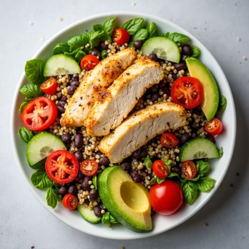 Hearty Quinoa and Black Bean Salad with Fresh Vegetables
