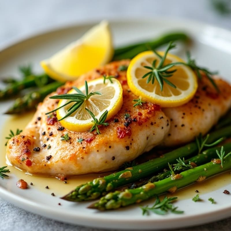 Lemon-Herb Roasted Chicken with Roasted Asparagus