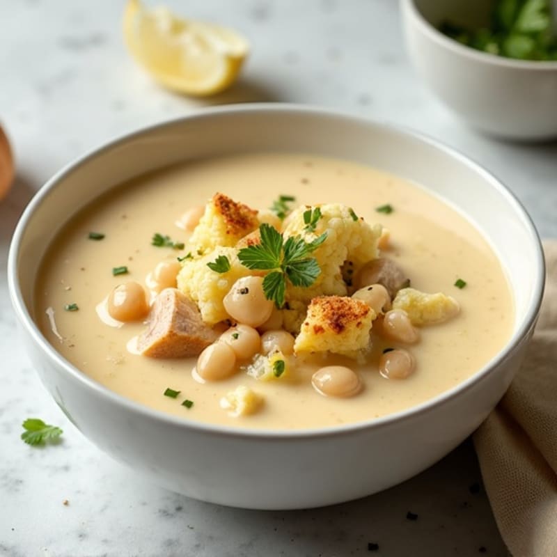 Creamy Roasted Garlic Cauliflower Potato Soup