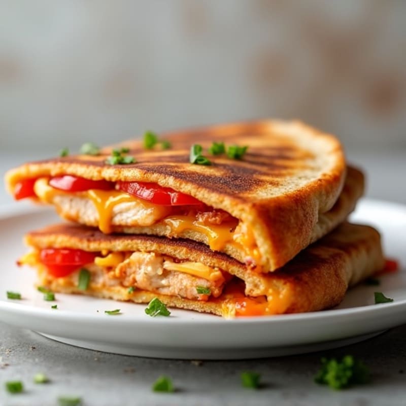 Smoky BBQ Chicken and Bell Pepper Quesadilla