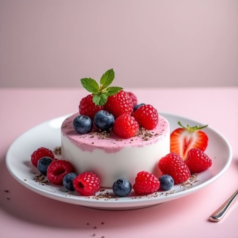 Greek Yogurt Protein Mousse with Mixed Berries