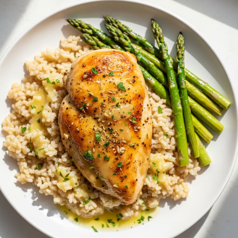 Lemon Herb Roasted Chicken with Rice