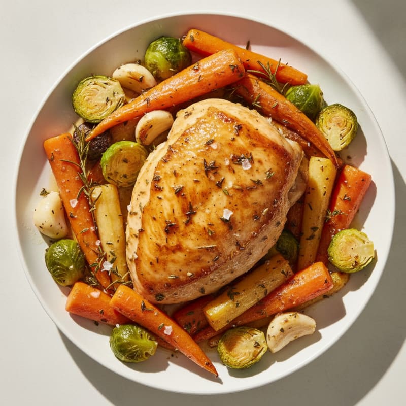 Garlic Herb Roasted Chicken with Root Vegetables