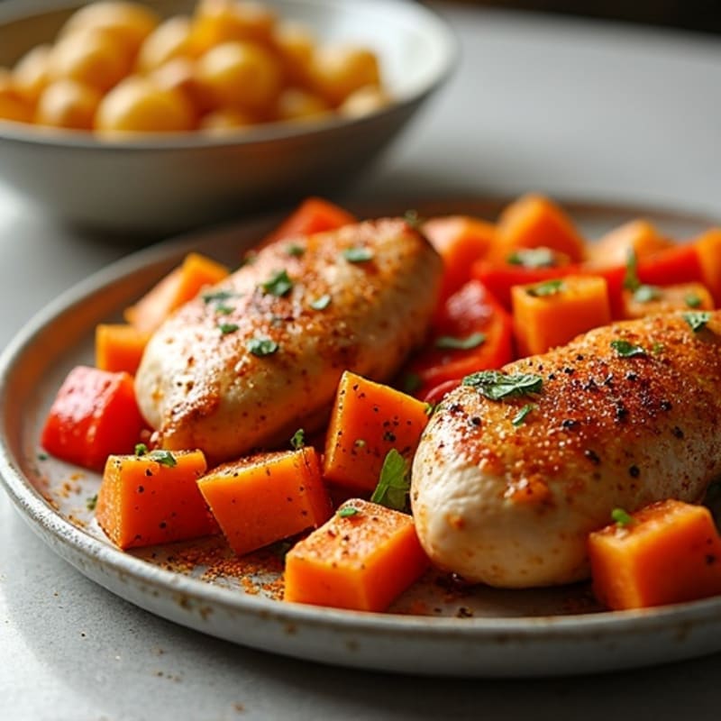 Sheet Pan Chicken and Sweet Potato Roast