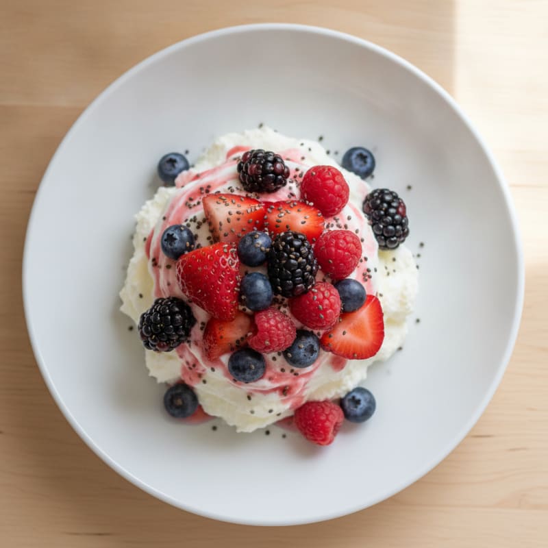 Silky Greek Yogurt Protein Pudding with Mixed Berries