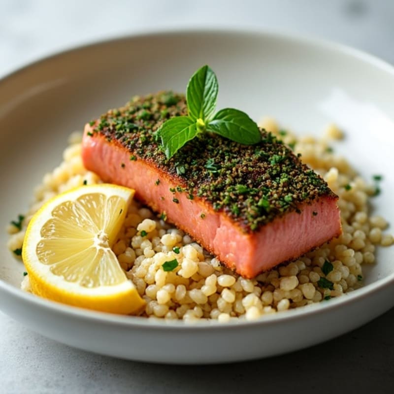 Herb-Crusted Seared Tuna with Quinoa