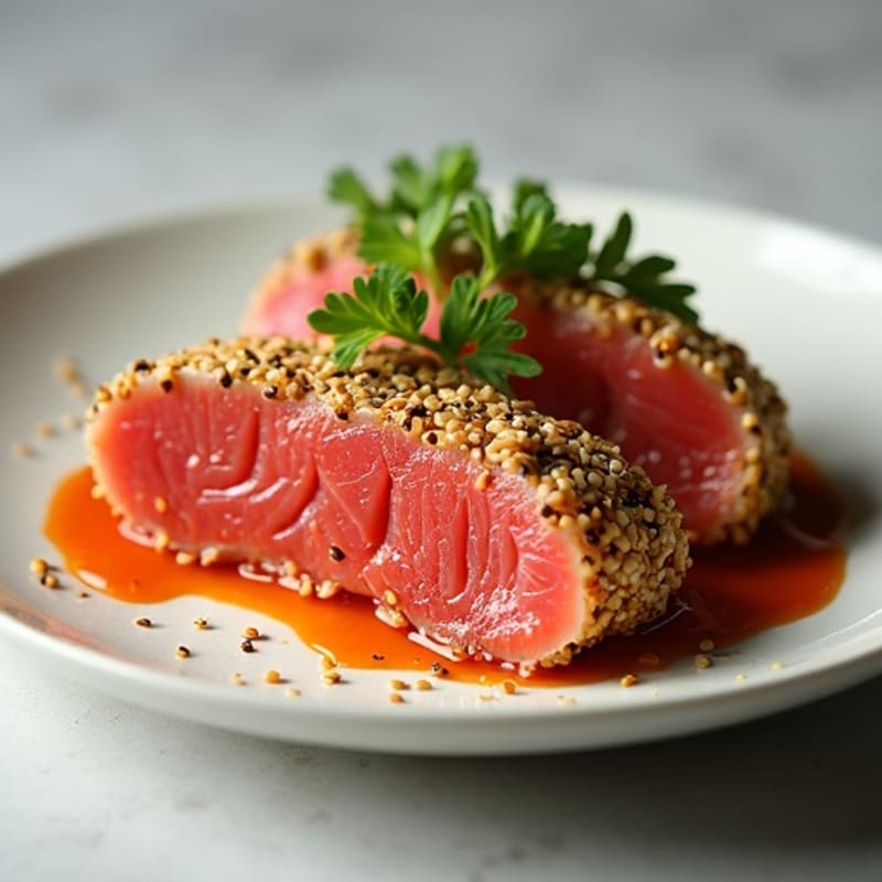 Sesame-Crusted Seared Tuna with Spicy Mayo