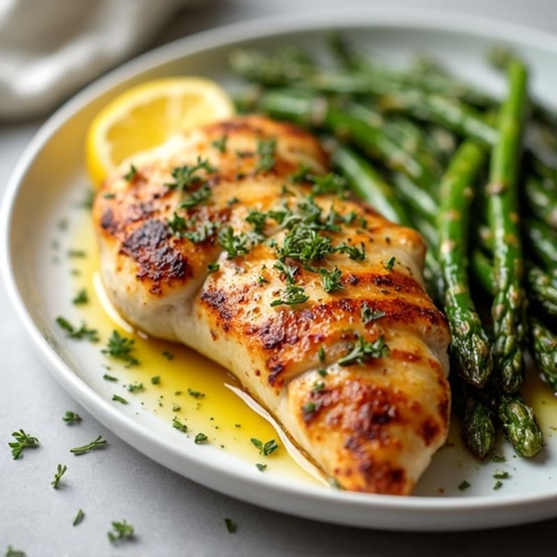 Lemon-Herb Roasted Chicken with Crispy Asparagus