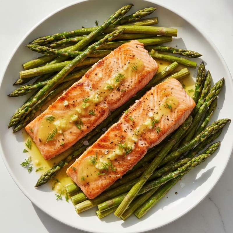 Lemon Herb Grilled Salmon with Asparagus